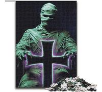 Puzzle da 1000 pezzi per adulti, puzzle a forma di croce con mummia, in legno, gioco interattivo per famiglie, decorazioni fai da te per la casa, stimolante rompicapo, dimensioni regalo 50X75cm