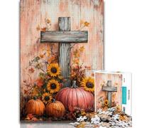 Puzzle da 1000 pezzi per adulti, puzzle a forma di croce di zucca, giochi divertenti: ogni pezzo è unico, un gioco stimolante e divertente per tutta la famiglia (dimensioni 38x26cm)