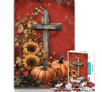 Puzzle da 1000 pezzi per adulti, puzzle a forma di croce di zucca, giochi divertenti: ogni pezzo è unico, un gioco stimolante e divertente per tutta la famiglia (dimensioni 75x50cm)