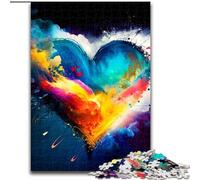 Puzzle da 1000 pezzi per adulti, puzzle a forma di cuore colorato, realizzato in cartone, idea regalo per le vacanze, opera d'arte umoristica, opera d'arte dettagliata, 1000 pezzi(26x38cm)