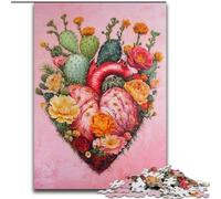 Puzzle da 1000 pezzi per adulti, puzzle a forma di cuore vegetale per adulti, 1000 rompicapo impegnativi per adolescenti, perfetti come decorazione per la casa o come regalo (dimensioni 26x38cm)