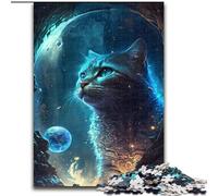 Puzzle da 1000 pezzi per adulti, puzzle a forma di gatto Scottish Fold, in legno, per regali di compleanno, vacanze, Natale e Halloween, 1000 pezzi(50x75cm)