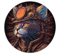Puzzle da 1000 pezzi per adulti, puzzle a forma di gatto steampunk, decorazione artistica, giocattolo di intelligenza per giochi al chiuso in famiglia 67,5x67,5 cm