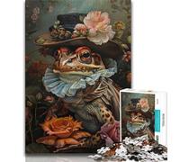 Puzzle da 1000 pezzi per adulti puzzle a forma di rana con fiori per adolescenti giocattoli avvincenti per la decorazione della casa sfida di intelligenza cerebrale 75x50cm