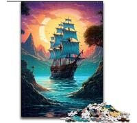 Puzzle da 1000 pezzi per adulti, puzzle a forma di veliero per il divertimento in famiglia, perfetto per le vacanze e le serate di gioco interattive (dimensioni: 50x75cm)