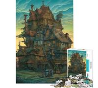 Puzzle da 1000 pezzi per adulti puzzle a tema casa misteriosa giocattolo decorativo da parete per tutta la famiglia ideale come regalo (dimensioni 38x26cm)