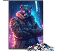 Puzzle da 1000 pezzi per adulti, puzzle alla moda a forma di leopardo in legno, regalo perfetto per compleanni, vacanze, decorazioni per feste spaziali, 1000 pezzi(50x75cm)
