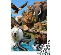 Puzzle Da 1000 Pezzi Per Adulti Puzzle Amazon Wildlife Top 10 Predators Puzzle Per Adulti Giochi Rilassanti Analisi E Logica Divertimento A Casa Attività, 38x26cm/1000pcs