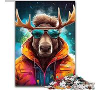 Puzzle da 1000 pezzi per adulti, puzzle Art Moose per adulti, dimensioni 50x75cm, perfetti per adolescenti, per rafforzare i legami familiari, rompicapo e regalo fai da te per la casa.
