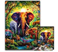 Puzzle da 1000 pezzi per adulti, puzzle artistici a forma di elefante, gioco rompicapo per adolescenti, regalo perfetto per le feste, 26X38CM/10,23x14,96 pollici.
