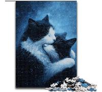 Puzzle da 1000 pezzi per adulti,puzzle artistici astratti raffiguranti un gatto nero,per adulti,1000 rompicapo stimolanti per adolescenti,perfetti come decorazione per la casa o come regalo (26x38cm)