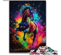 Puzzle da 1000 pezzi per adulti, puzzle artistici con cavalli e graffiti, in legno, divertenti attività da fare a casa, regalo di compleanno, regali da viaggio, dimensioni 50X75cm