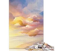 Puzzle da 1000 pezzi per adulti, puzzle astratti con tramonto sulla riva, puzzle in legno per adulti, puzzle educativo antistress (75x50 cm)