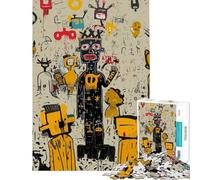 Puzzle da 1000 pezzi per adulti puzzle astratto con graffiti e figure artistiche giochi di relax per adulti analisi e logica attività divertenti da fare a casa (dimensioni 50x75cm)