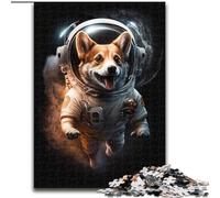 Puzzle da 1000 pezzi per adulti, puzzle Astronauta Corgi da 1000 pezzi, rompicapo fai da te impegnativo, gioco interattivo per famiglie (dimensioni 50x75cm)