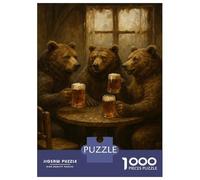 Puzzle Da 1000 Pezzi Per Adulti Puzzle Bears Drinking Beer at A Table Puzzle Giocattolo Decorazione Da Parete Ma Divertente E Umoristico Divertimento A Casa Attività, 70x50cm/1000pcs