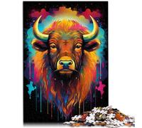 Puzzle da 1000 pezzi per adulti puzzle bison gioco di partecipazione 50 x 75 cm con poster coordinato e foglio quiz per adolescenti dai 14 anni in su