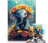 Puzzle da 1000 pezzi per adulti puzzle carino bambino elefante puzzle difficile analisi e logica per 14 anni e più 50x70cm