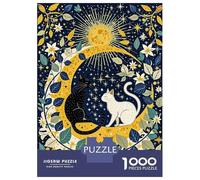 Puzzle Da 1000 Pezzi Per Adulti Puzzle Celestial Cats on Crescent Moon Puzzle Per Adulti Giocattolo Decorazione Da Parete Decorazione Perfetta Gioco Stimolante Regali 52x38cm/1000pcs