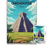Puzzle da 1000 pezzi per adulti Puzzle Chichen Itza Piramide Gioco impegnativo Giocattoli Modello Assemblaggio Regalo Compleanno Dimensioni 38x26cm