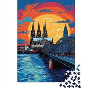 Puzzle Da 1000 Pezzi Per Adulti Puzzle Cologne Cathedral Sunset Per Adulti Gioco Pratico Analisi E Logica Giochi Stimolanti Regali 38x26cm/1000pcs