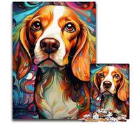 Puzzle da 1000 pezzi per adulti, puzzle colorati a forma di cane Beagle, decorazione fai da te, sfida per il cervello, per adulti, famiglia, regalo di Natale 50x75CM/19,68x29,52 pollici