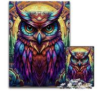 Puzzle da 1000 pezzi per adulti, puzzle colorati a forma di gufo, perfetti per Halloween, Natale, regalo di compleanno, 26X38CM/10,23x14,96 pollici.