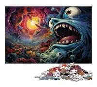 Puzzle da 1000 pezzi per adulti puzzle colorati con mostri al neon per adulti e bambini puzzle in legno ottimo regalo 1000 pezzi (75x50 cm)