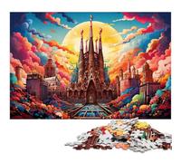 Puzzle da 1000 pezzi per adulti puzzle colorati e psichedelici della Sagrada Familia per adulti e bambini puzzle di carta ottimo regalo 1000 pezzi (38x26 cm)