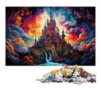 Puzzle da 1000 pezzi per adulti puzzle colorato a forma di castello psichedelico decorazione da parete ottimo regalo per adolescenti dai 14 anni in su 1000 pezzi (75x50 cm)