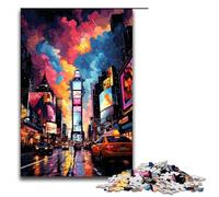 Puzzle da 1000 pezzi per adulti puzzle colorato psichedelia a Times Square decorazione da parete adatto per la decorazione del desktop 75x50 cm.