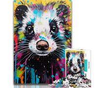 Puzzle da 1000 pezzi per adulti, puzzle con animali Honey Badger per adolescenti, giochi divertenti Ogni pezzo è unico Gioco divertente e stimolante per tutta la famiglia, 26x38cm