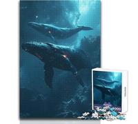 Puzzle da 1000 pezzi per adulti, puzzle con balena celeste nella galassia, gioco impegnativo, giocattoli, idee regalo, sfide difficili, dimensioni 38x26cm