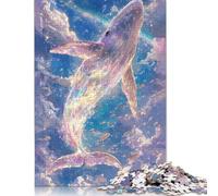 Puzzle da 1000 pezzi per adulti, puzzle con balena nel cielo, puzzle per adulti e puzzle in legno, decorazioni per la casa, regali per le feste, 1000 pezzi (75x50 cm)