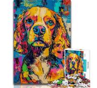 Puzzle da 1000 pezzi per adulti puzzle con cane Cocker Spaniel per adulti regalo divertente e attività per la casa giocattolo per i giorni di pioggia 38x26cm