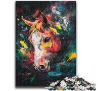 Puzzle da 1000 pezzi per adulti, puzzle con cavalli e graffiti per adolescenti, antistress, per ammazzare il tempo durante le vacanze, per migliorare l'amore tra coppie (38x26cm)