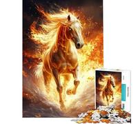 Puzzle da 1000 pezzi per adulti puzzle con cavallo fiammeggiante per adolescenti ideale per passare il tempo durante le vacanze a casa con Babbo Natale compleanno e altri compleanni
