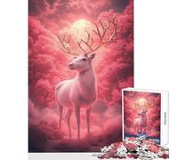 Puzzle da 1000 pezzi per adulti,puzzle con cervo dalle corna dorate,giocattoli antistress,regali per donne e uomini,gioco per famiglie,attività divertenti a casa,dimensioni 50x75cm