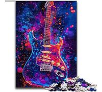 Puzzle da 1000 pezzi per adulti, puzzle con chitarra al neon, gioco rompicapo da 1000 pezzi per adolescenti, regalo perfetto per una serata di giochi in famiglia (dimensioni 26x38cm)