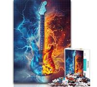 Puzzle da 1000 pezzi per adulti,puzzle con chitarra di ghiaccio e fuoco per adolescenti,1000 pezzi,giocattoli educativi per l'apprendimento,giochi per famiglie,migliorano l'amore tra coppie,26x38cm