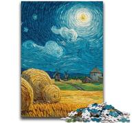 Puzzle da 1000 pezzi per adulti, puzzle con cielo notturno e campo di grano per adolescenti, antistress per ammazzare il tempo in casa, per migliorare l'amore tra coppie (75x50cm)