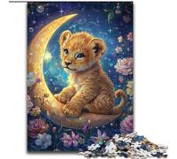 Puzzle da 1000 pezzi per adulti, puzzle con cucciolo di leone per adulti, familiari e amici, sfida rompicapo (dimensioni 26x38cm)