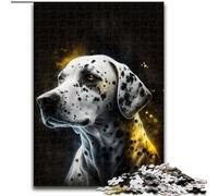 Puzzle da 1000 pezzi per adulti, puzzle con dalmata dorato in legno, gioco interattivo per famiglie, regalo fai da te per la casa, sfida mentale, 1000 pezzi(50x75cm)