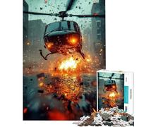Puzzle da 1000 pezzi per adulti puzzle con elicottero esplosivo puzzle per ragazzi gioco per famiglie corsa di velocità manuale interazione genitore-figlio (dimensioni 38x52cm)
