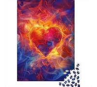 Puzzle da 1000 pezzi per adulti, puzzle con fiamme e amore per adulti, puzzle in cartone, decorazione per la famiglia, 1000 pezzi (38x26 cm)