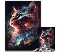 Puzzle da 1000 pezzi per adulti, puzzle con gatto nello spazio cosmico, regalo perfetto per genitori, amanti e amici - età 14+, 50x75CM/19,68x29,52 pollici