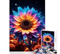 Puzzle da 1000 pezzi per adulti,puzzle con girasole,neon,bagliore cosmico,giocattolo educativo,regalo divertente per gioco educativo Ogni pezzo è unico - dimensioni 38x52cm