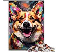 Puzzle da 1000 pezzi per adulti, puzzle con graffiti Corgi da 1000 pezzi per adulti, regalo perfetto per feste e compleanni (dimensioni 26x38cm)