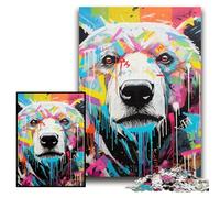 Puzzle da 1000 pezzi per adulti, puzzle con graffiti di orso polare, 26x38cm per adolescenti, serata di giochi in famiglia, idea regalo stimolante per la mente