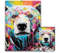 Puzzle da 1000 pezzi per adulti, puzzle con graffiti di orso polare, per adulti, attività divertenti a casa, regalo di compleanno, regali da viaggio 26X38CM/10,23x14,96 pollici